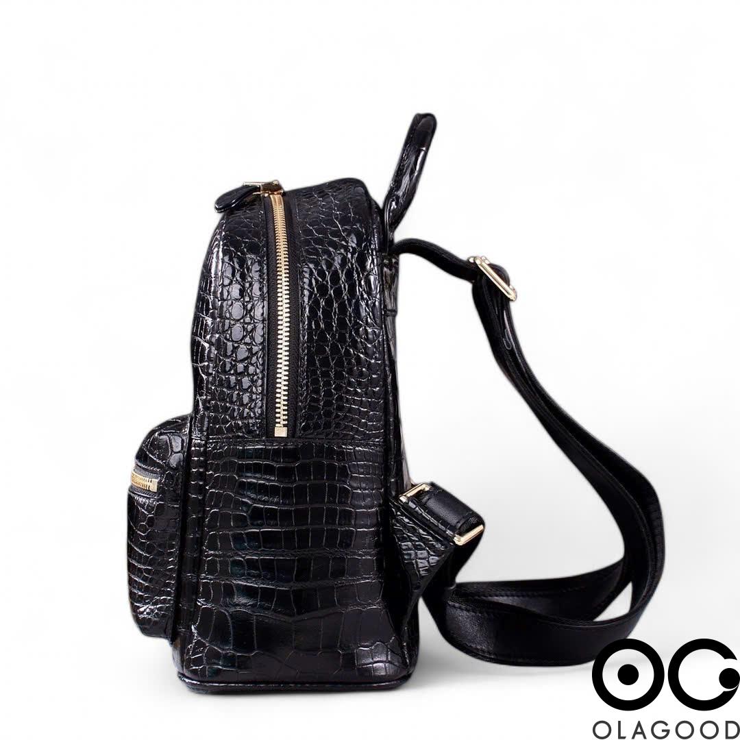 Ba lo nữ da cá sấu cao cấp màu đen - BLD0235S - Hình ảnh 6