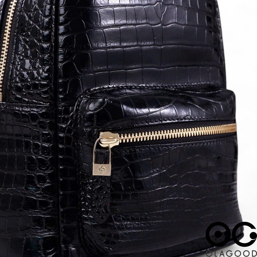 Ba lo nữ da cá sấu cao cấp màu đen - BLD0235S - Hình ảnh 7