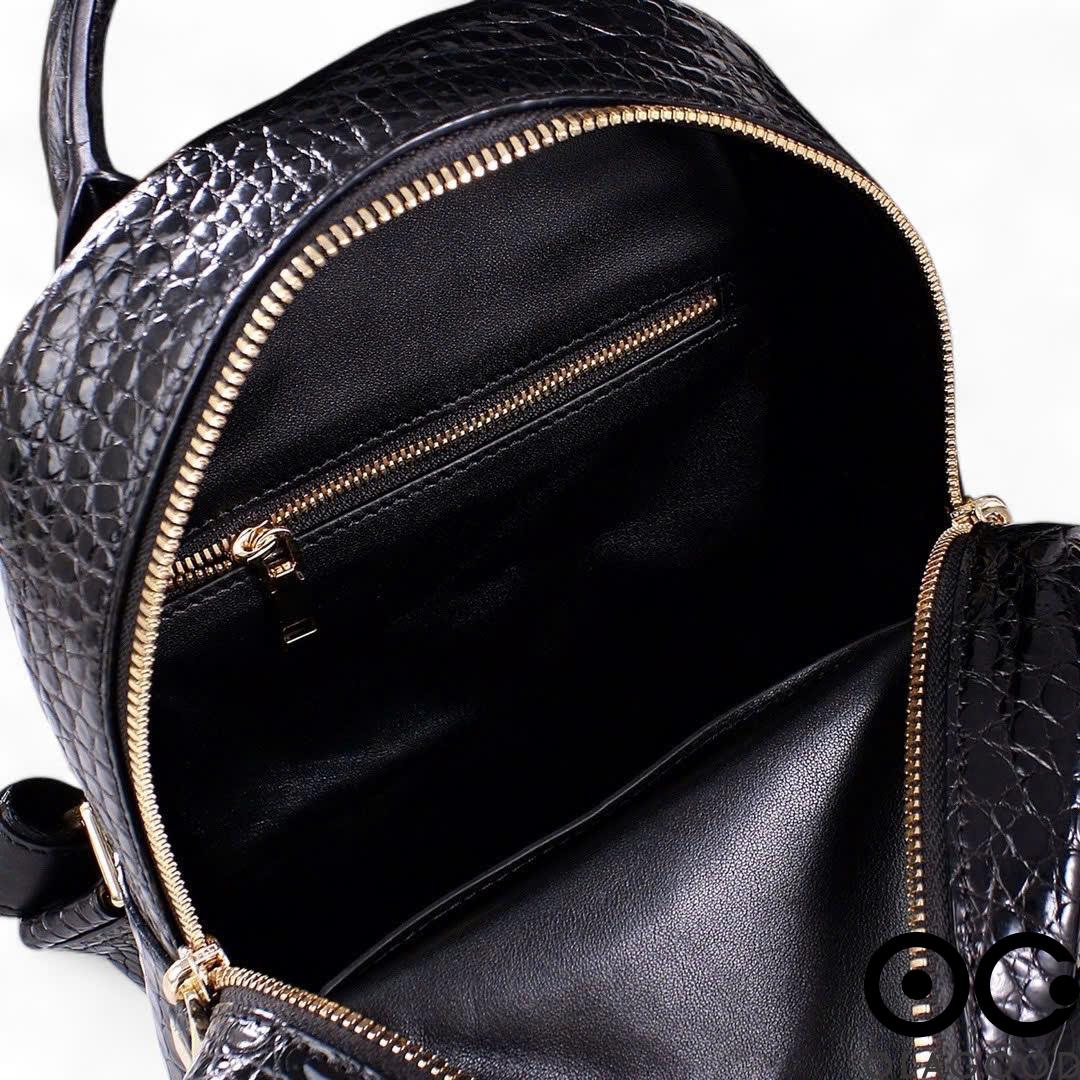 Ba lo nữ da cá sấu cao cấp màu đen - BLD0235S - Hình ảnh 9