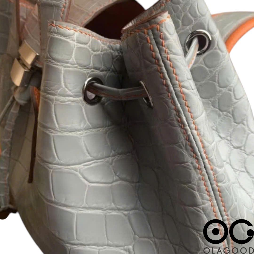 Ba lô nữ handmade da cá sấu cao cấp - BLLV0235S - Hình ảnh 13