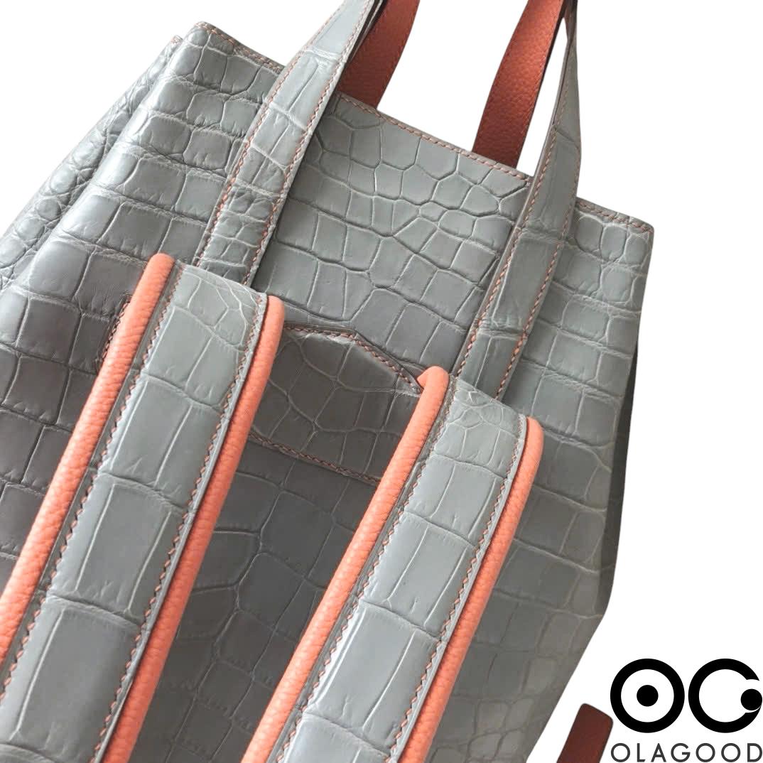Ba lô nữ handmade da cá sấu cao cấp - BLLV0235S - Hình ảnh 8