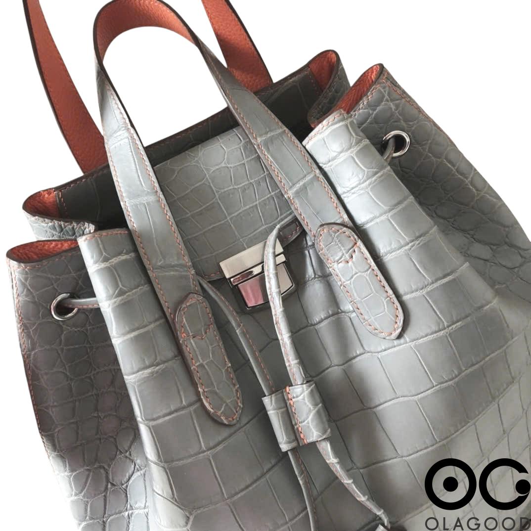 Ba lô nữ handmade da cá sấu cao cấp - BLLV0235S - Hình ảnh 10