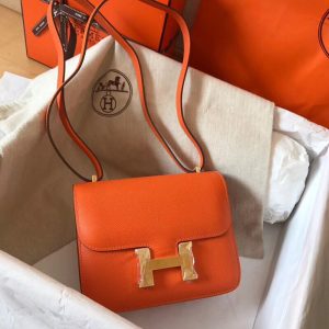 Túi đeo vai Hermes Constance 19 màu cam - HCC021