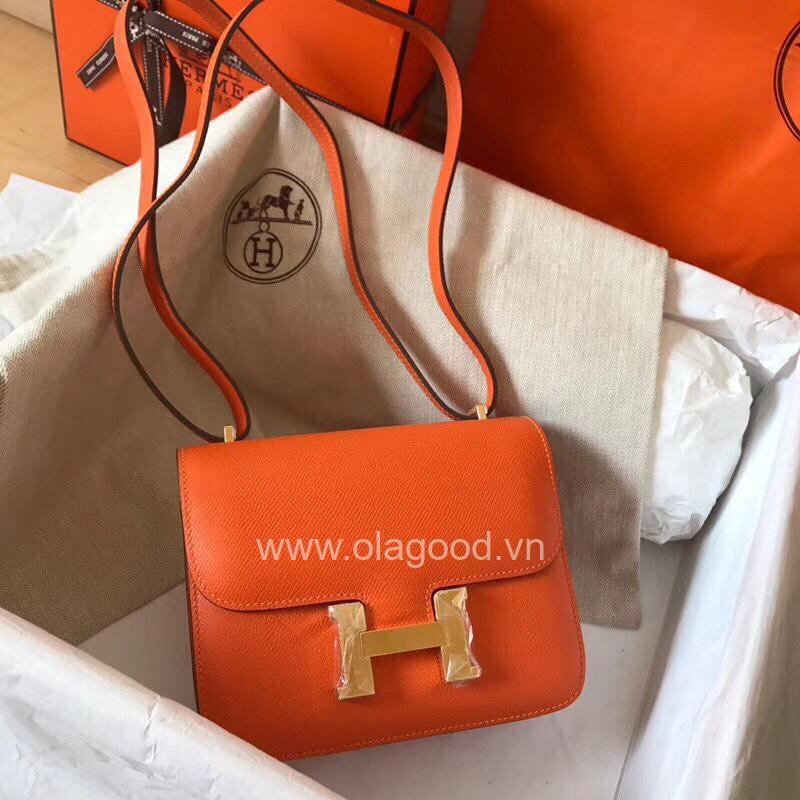 Túi đeo vai Hermes Constance 19 màu cam - HCC021