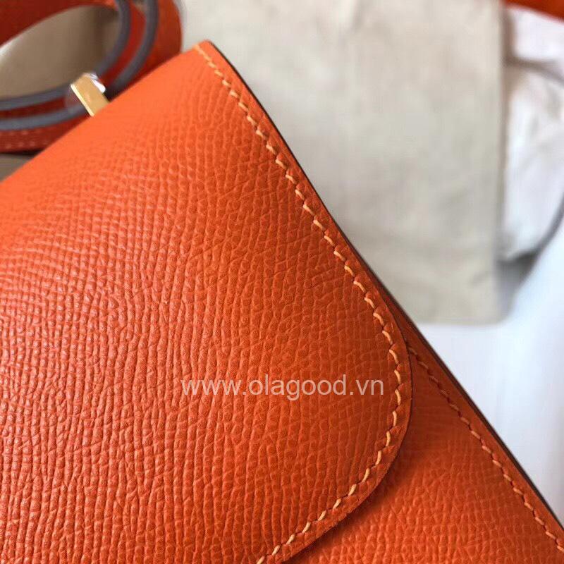 Túi đeo vai Hermes Constance 19 màu cam - HCC021 - Hình ảnh 5
