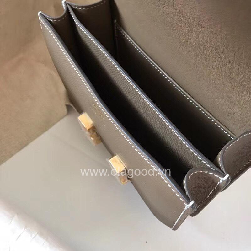 Túi xách đeo vai Hermes Constance 19 màu nâu cafe - HCN023 - Hình ảnh 6