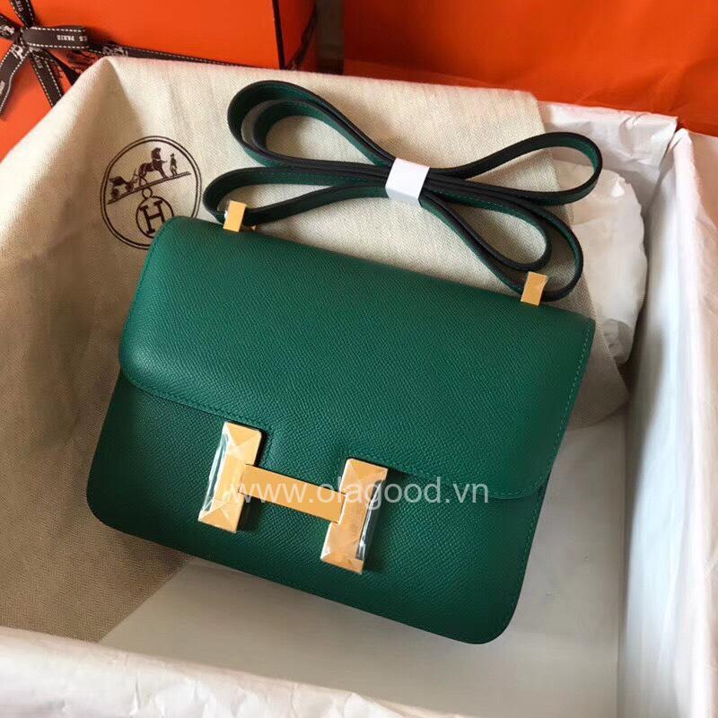 Túi xách đeo vai Hermes Constance 19 màu xanh lá - HCX025 - Hình ảnh 3