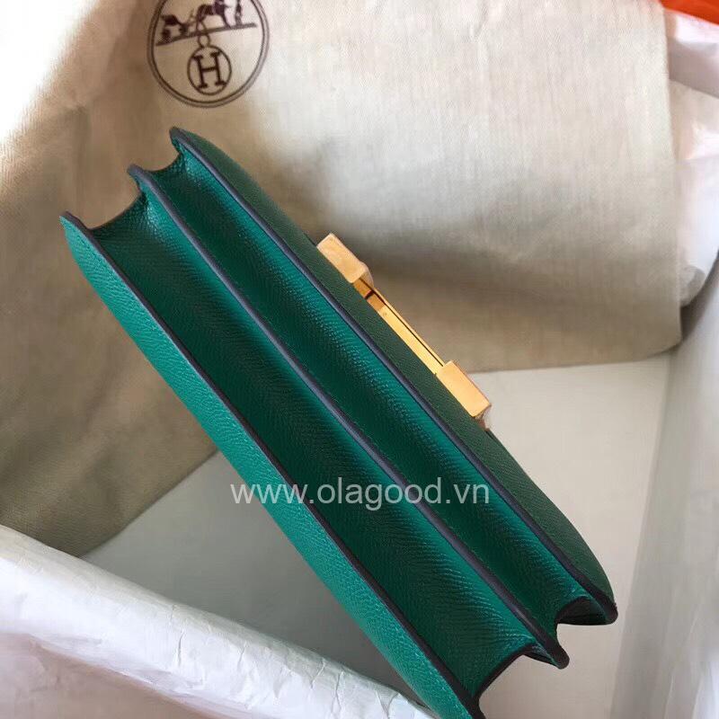 Túi xách đeo vai Hermes Constance 19 màu xanh lá - HCX025 - Hình ảnh 6