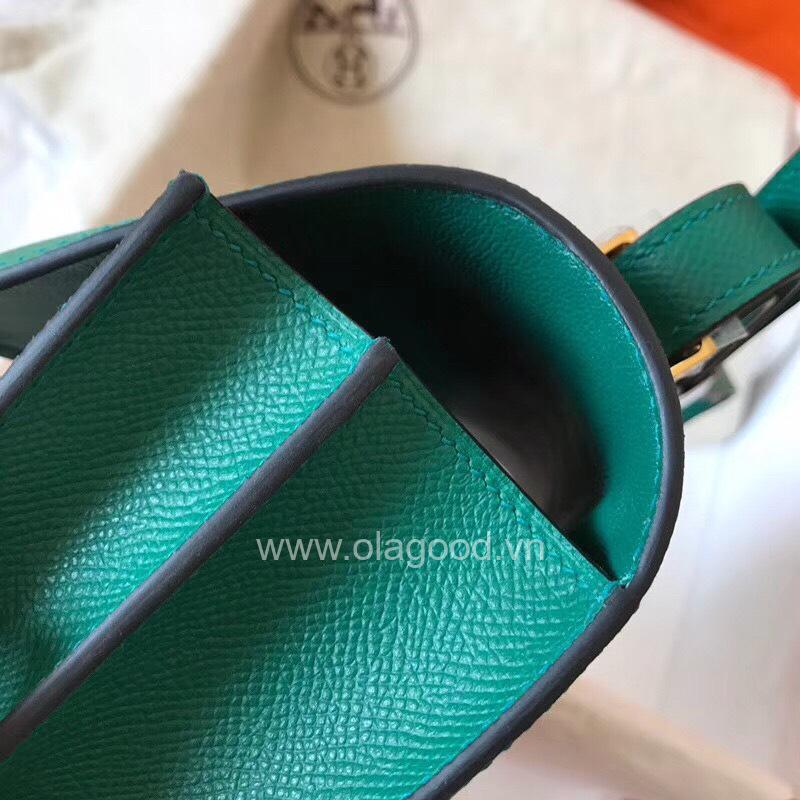 Túi xách đeo vai Hermes Constance 19 màu xanh lá - HCX025 - Hình ảnh 8