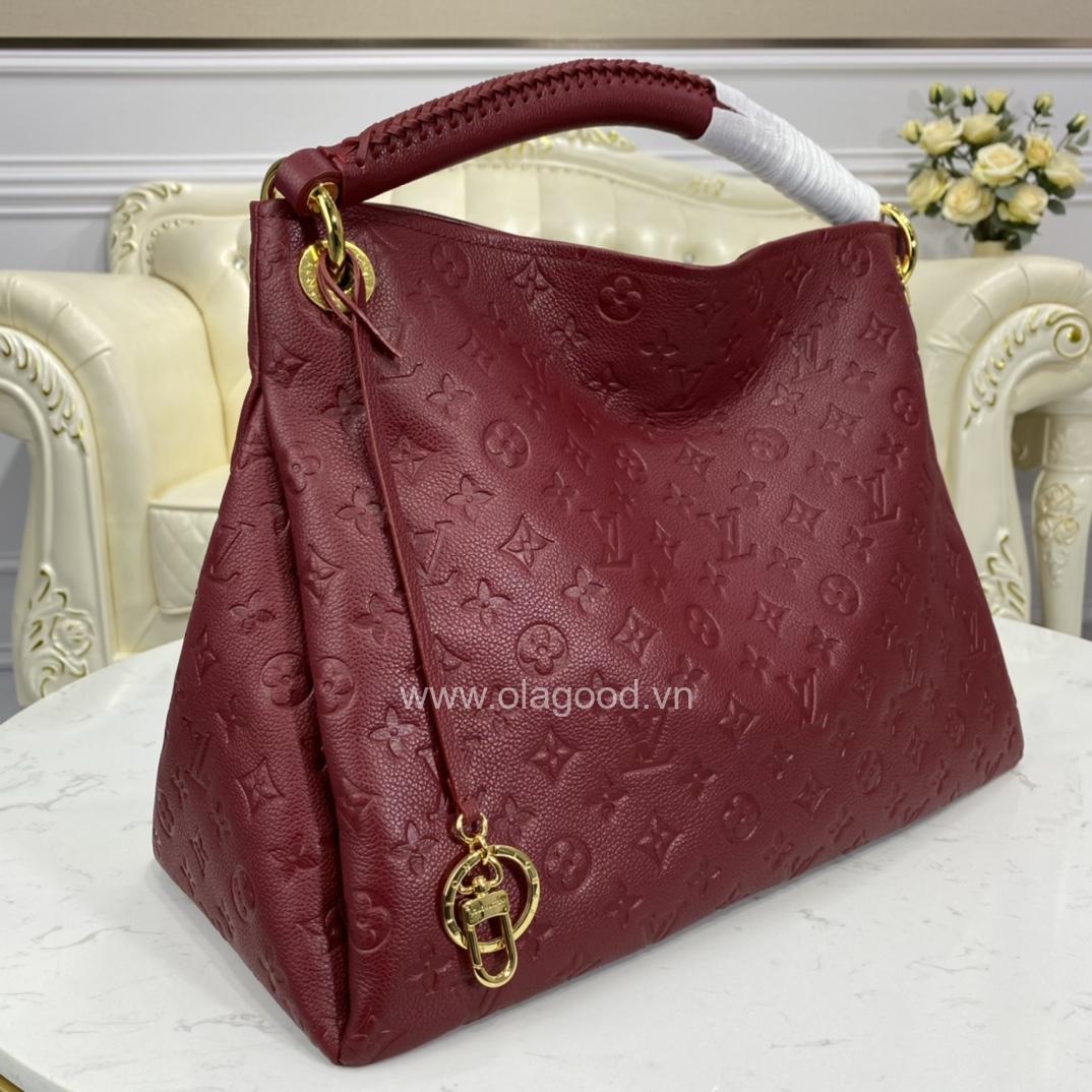 Túi Xách LV Louis Vuitton bag artsy medium màu đỏ mận– LVA025 - Hình ảnh 3