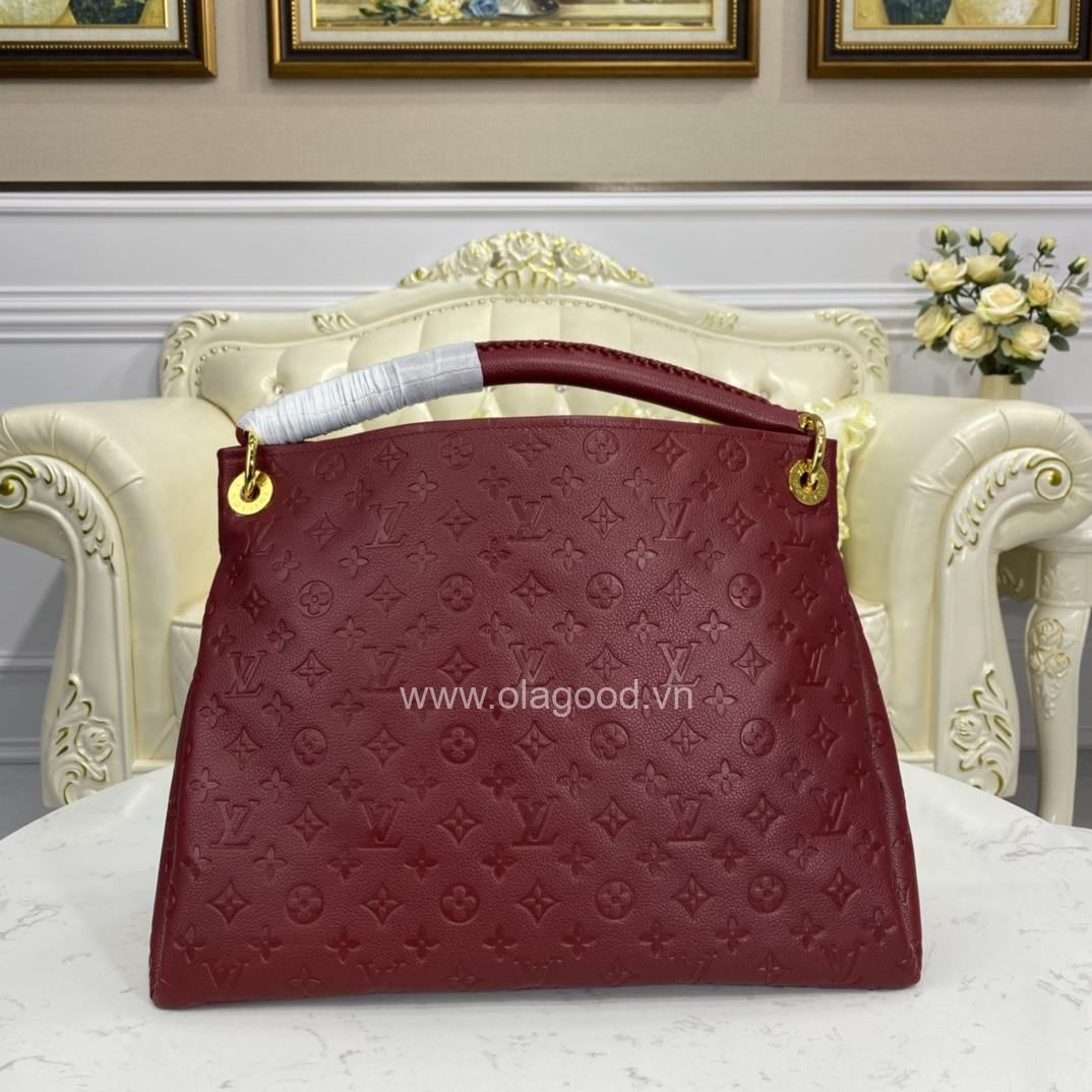 Túi Xách LV Louis Vuitton bag artsy medium màu đỏ mận– LVA025 - Hình ảnh 2