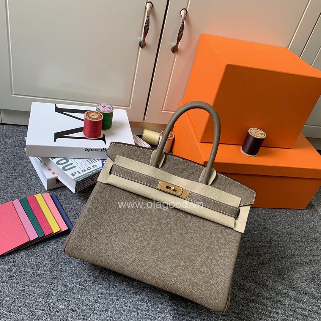 Túi xách Hermes Birkin màu nâu xẩm size 30 - HBX022