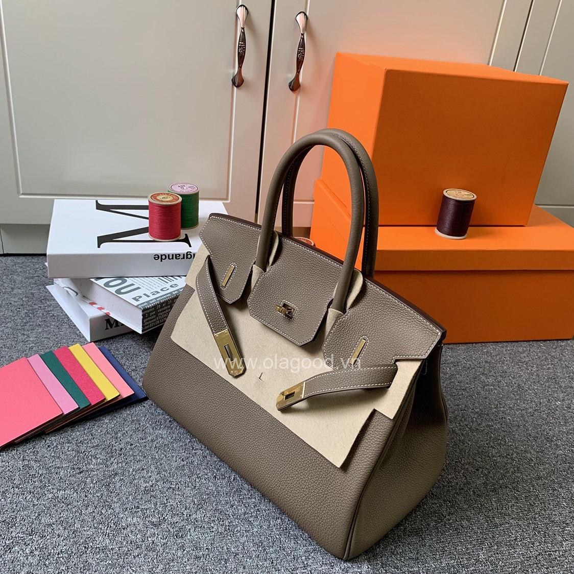 Túi xách Hermes Birkin màu nâu xẩm size 30 - HBX022 - Hình ảnh 3
