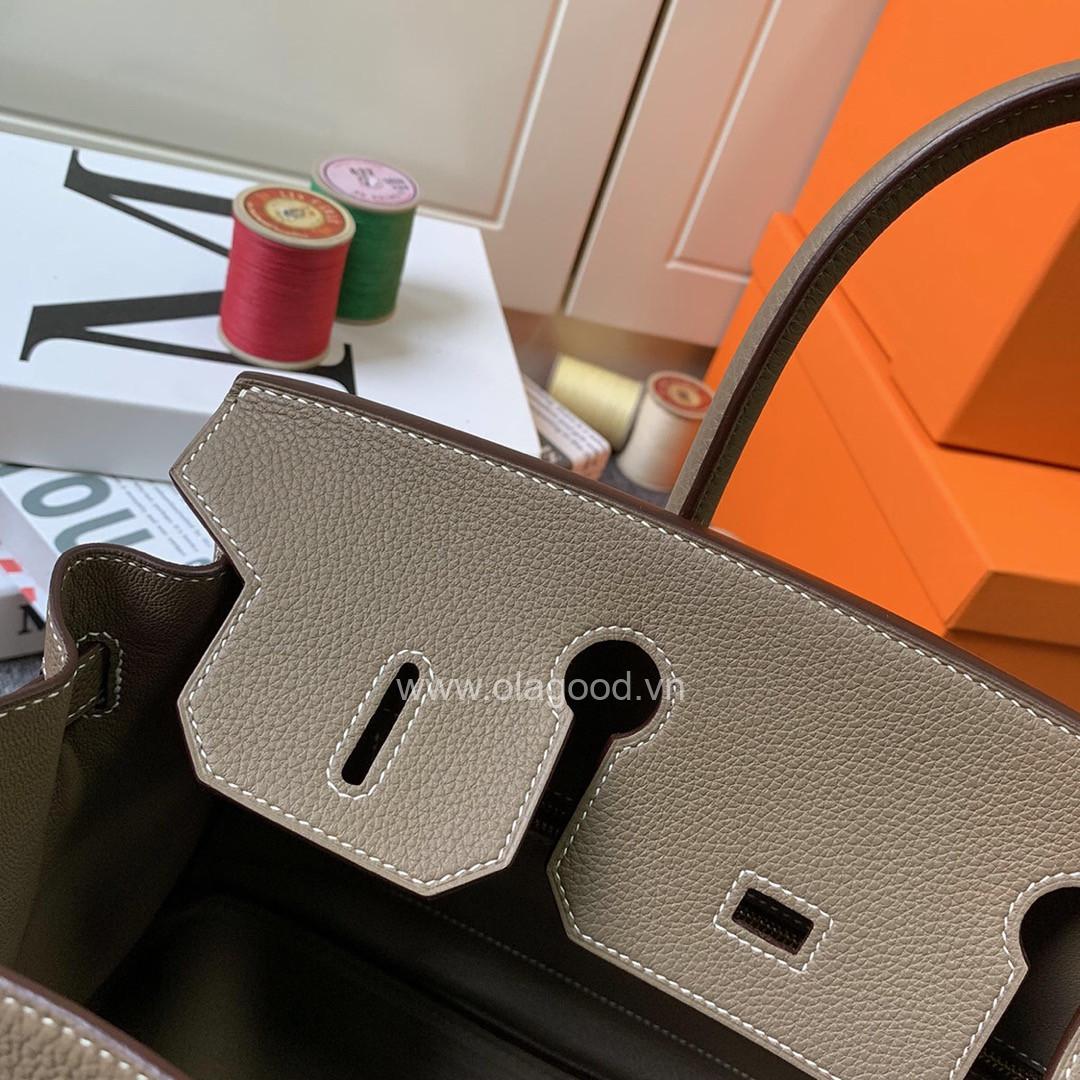 Túi xách Hermes Birkin màu nâu xẩm size 30 - HBX022 - Hình ảnh 6