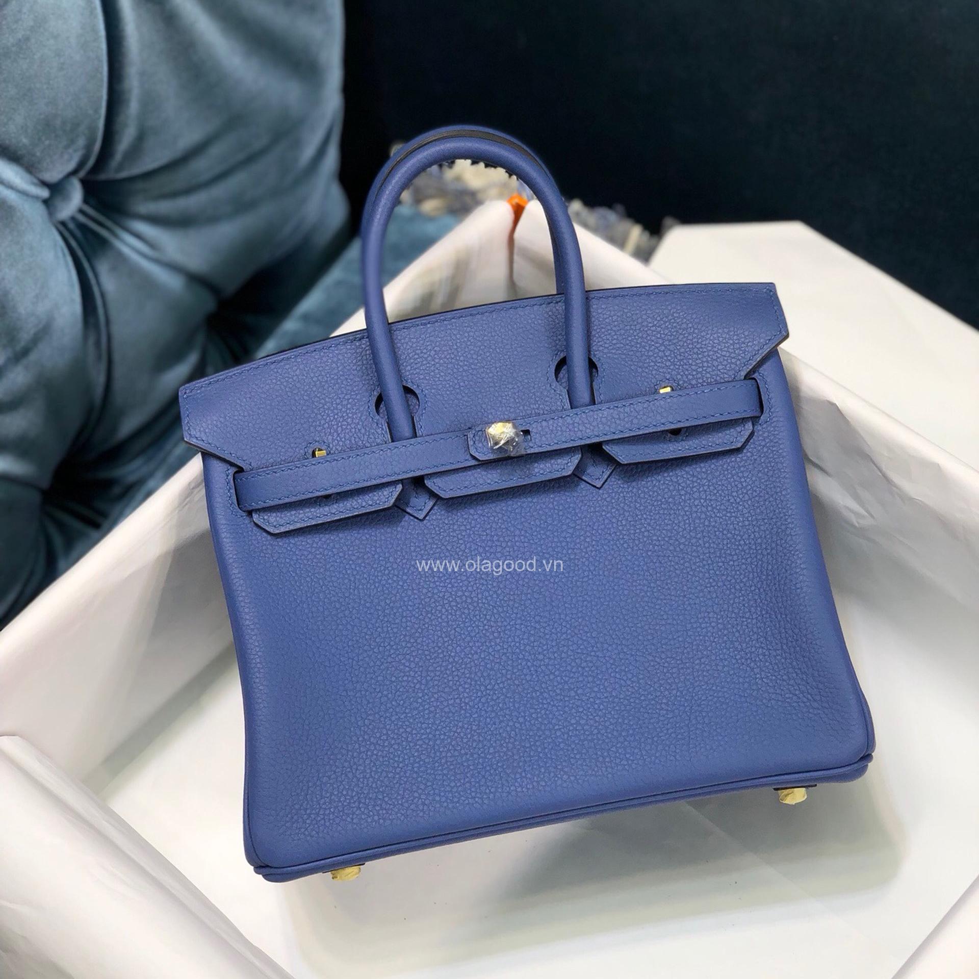 Túi xách Hermes Birkin màu xanh da trời size 25 - HBX025