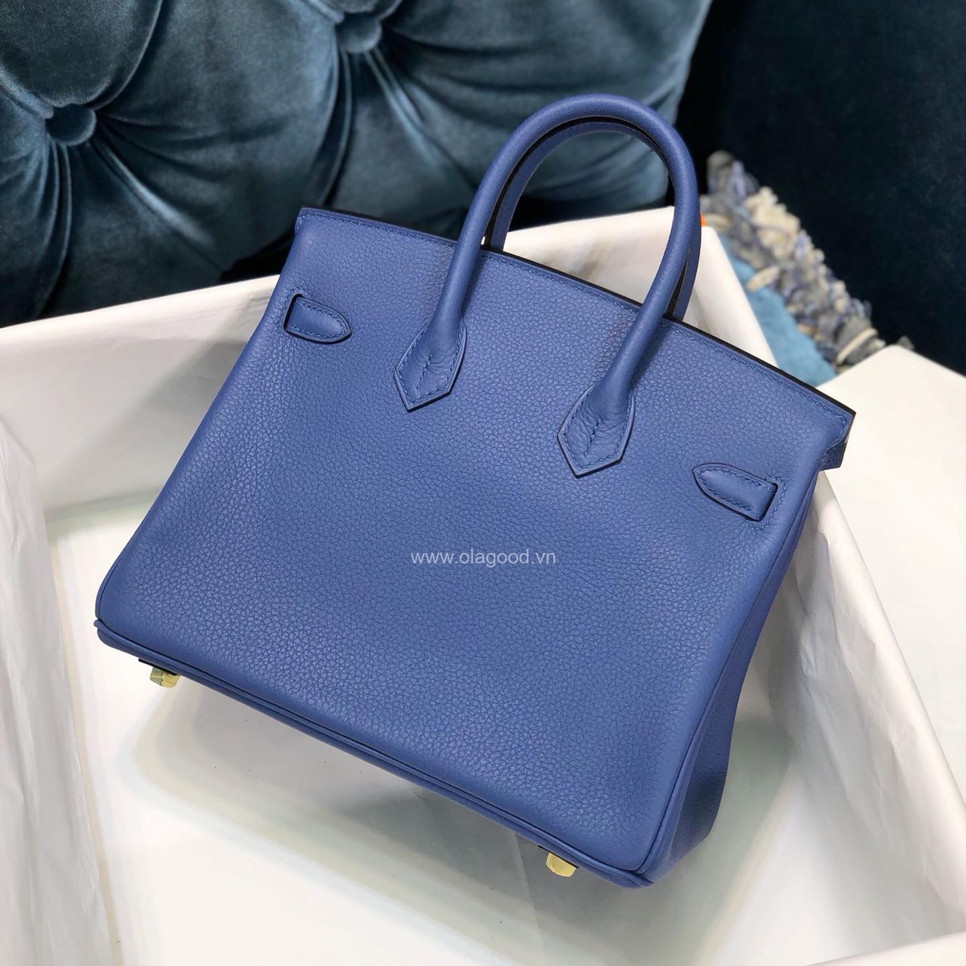 Túi xách Hermes Birkin màu xanh da trời size 25 - HBX025 - Hình ảnh 2