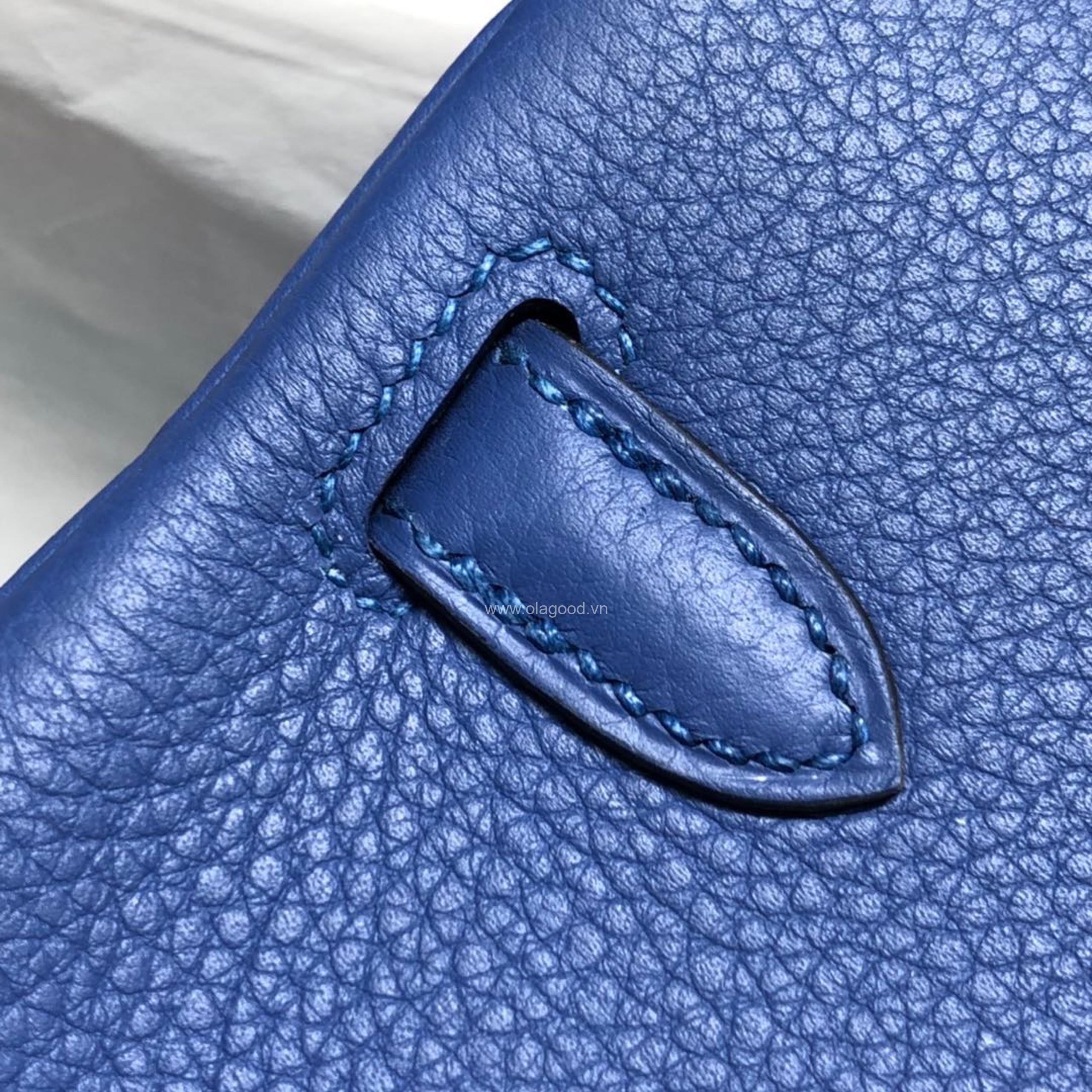 Túi xách Hermes Birkin màu xanh da trời size 25 - HBX025 - Hình ảnh 6