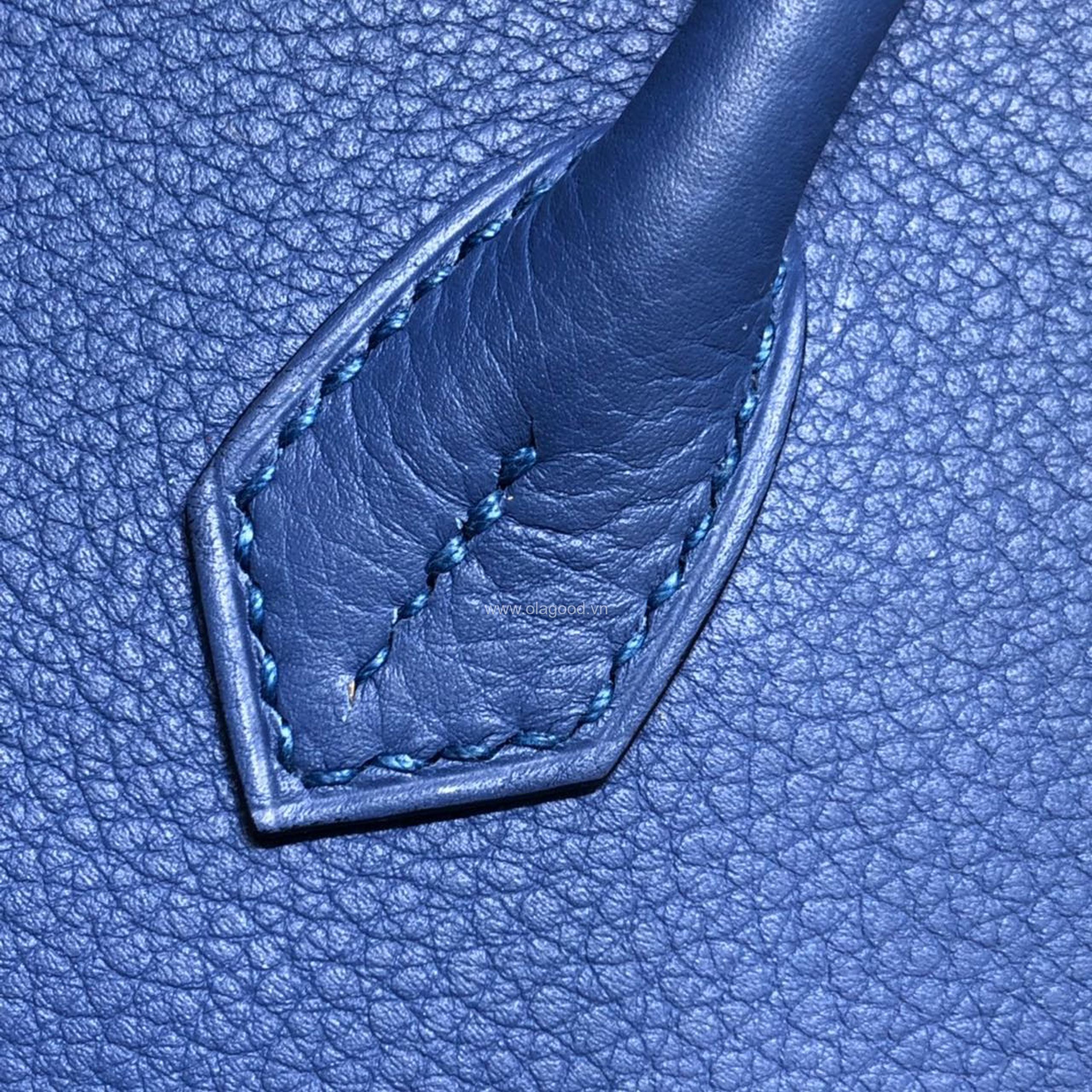 Túi xách Hermes Birkin màu xanh da trời size 25 - HBX025 - Hình ảnh 7