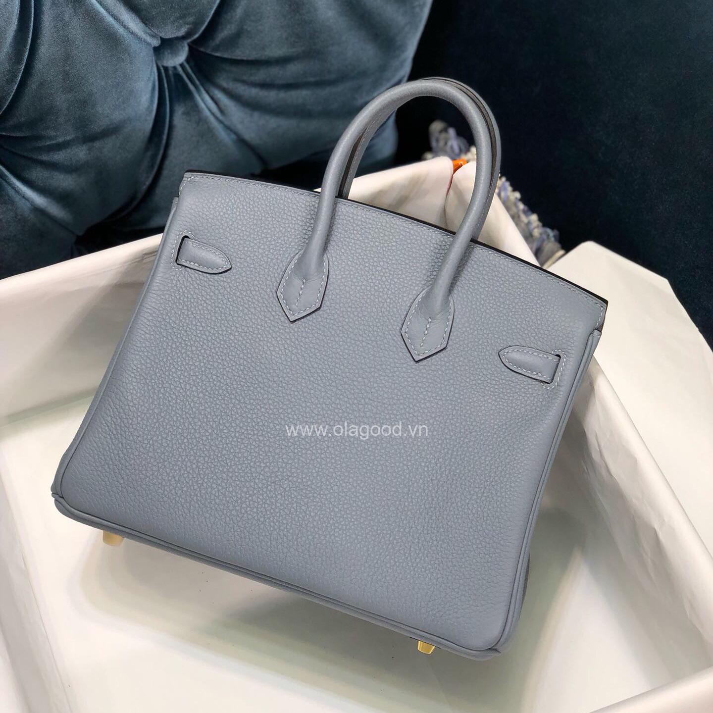 Túi xách Hermes Birkin màu xanh nhạt size 25 - HBX024 - Hình ảnh 2