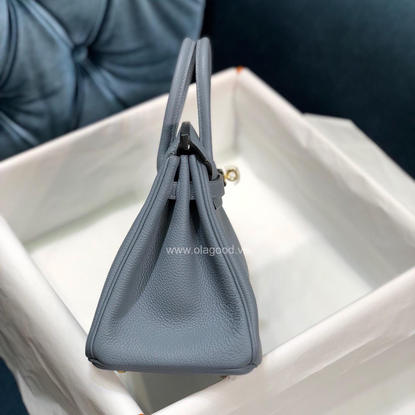 Túi xách Hermes Birkin màu xanh nhạt size 25 - HBX024 - Hình ảnh 3