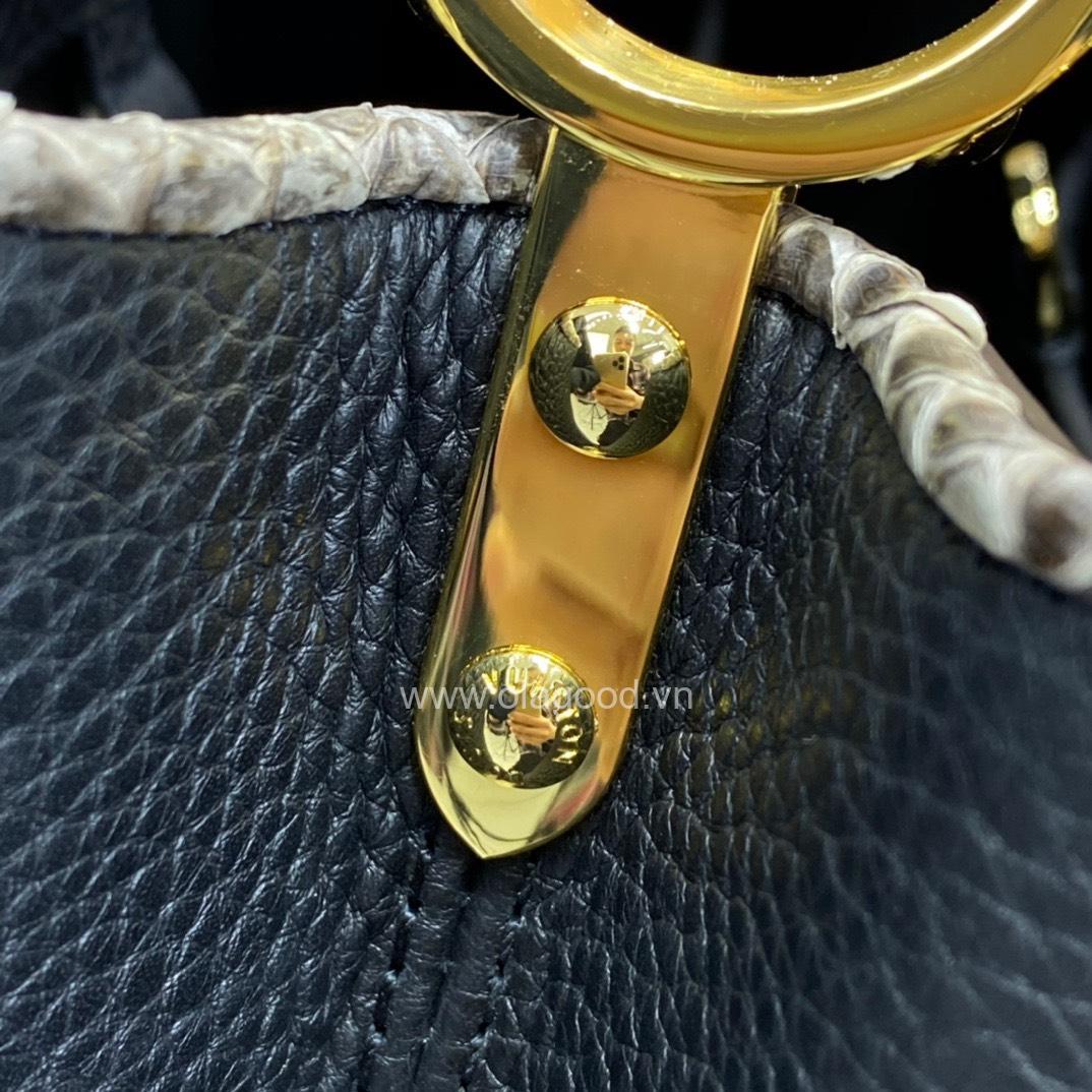 Túi xách Louis Vuitton CAPUCINES PM kết hợp da trăn màu đen -LVCD021 - Hình ảnh 10