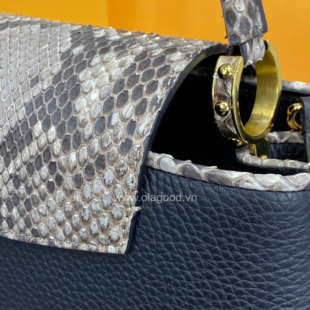 Túi xách Louis Vuitton CAPUCINES PM kết hợp da trăn màu đen -LVCD021 - Hình ảnh 12