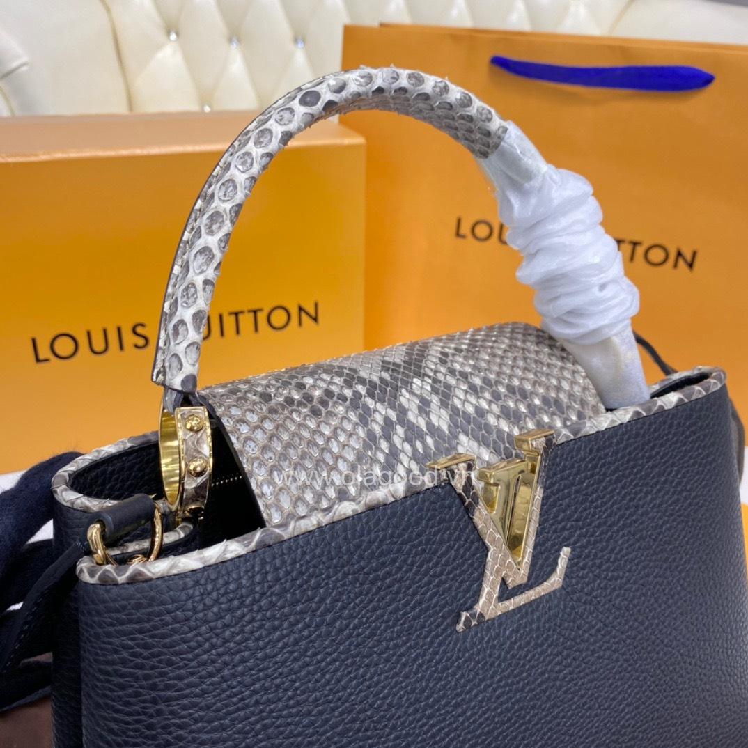 Túi xách Louis Vuitton CAPUCINES PM kết hợp da trăn màu đen -LVCD021 - Hình ảnh 7