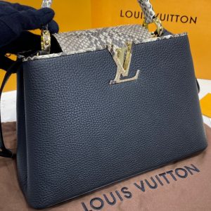 Túi xách Louis Vuitton CAPUCINES PM  kết hợp da trăn màu đen -LVCD021