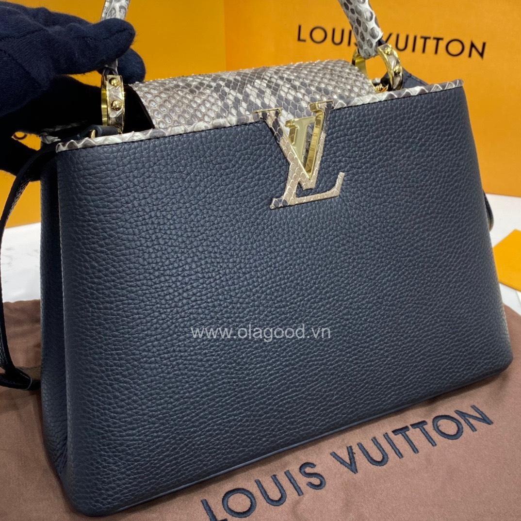 Túi xách Louis Vuitton CAPUCINES PM kết hợp da trăn màu đen -LVCD021