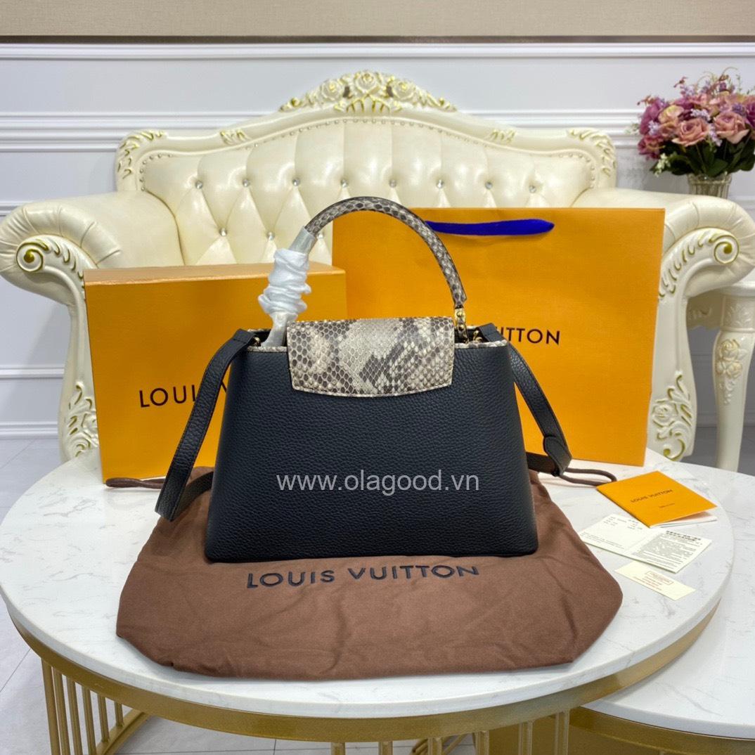 Túi xách Louis Vuitton CAPUCINES PM kết hợp da trăn màu đen -LVCD021 - Hình ảnh 2
