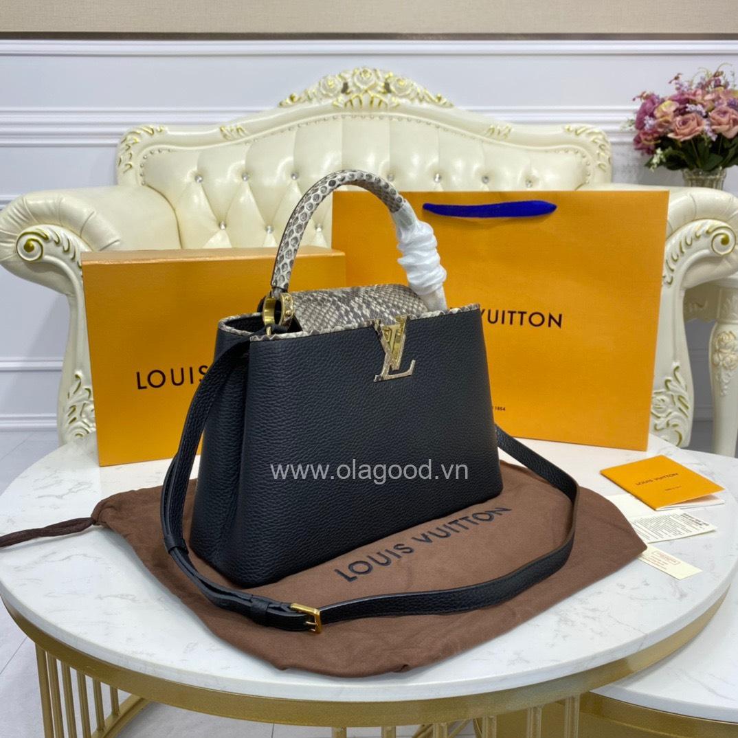 Túi xách Louis Vuitton CAPUCINES PM kết hợp da trăn màu đen -LVCD021 - Hình ảnh 3
