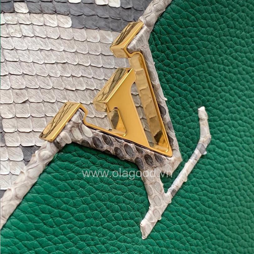Túi xách Louis Vuitton CAPUCINES PM  kết hợp da trăn màu xánh lá - LVCX022 - Hình ảnh 7