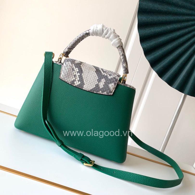 Túi xách Louis Vuitton CAPUCINES PM  kết hợp da trăn màu xánh lá - LVCX022 - Hình ảnh 2