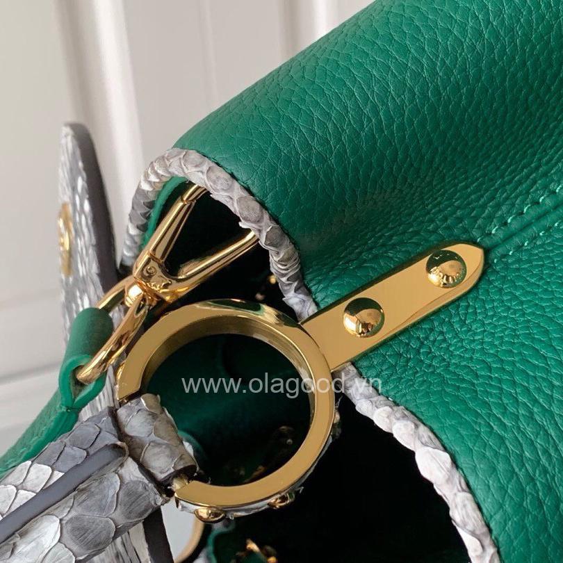 Túi xách Louis Vuitton CAPUCINES PM  kết hợp da trăn màu xánh lá - LVCX022 - Hình ảnh 5