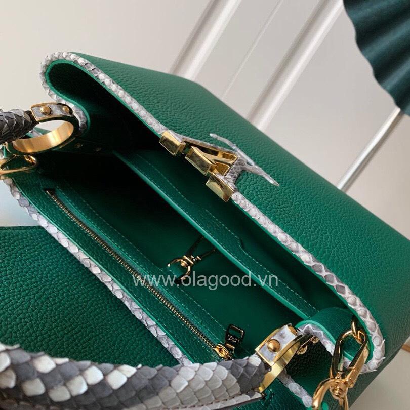 Túi xách Louis Vuitton CAPUCINES PM  kết hợp da trăn màu xánh lá - LVCX022 - Hình ảnh 6