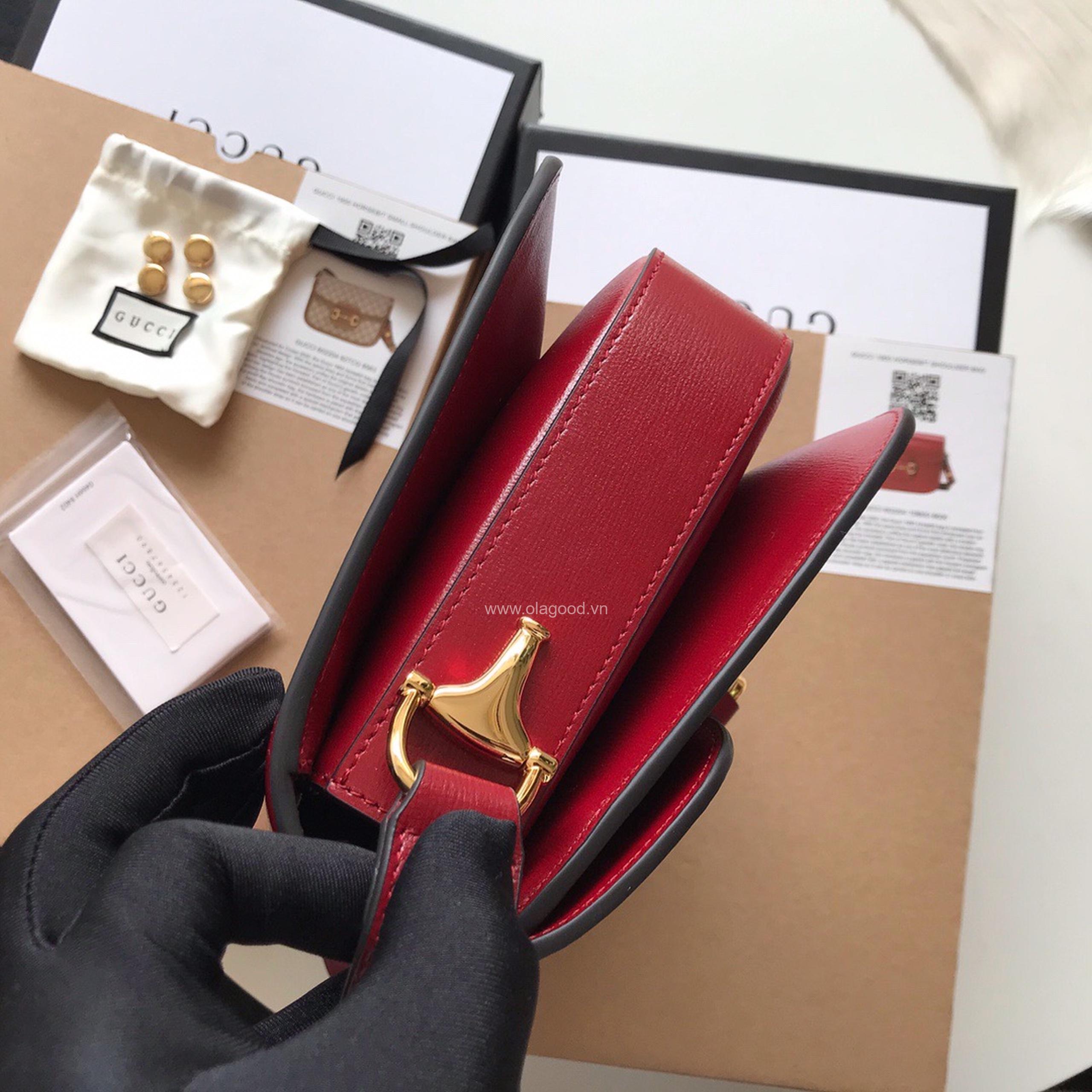 Túi xách khóa ngựa Gucci1995 màu đỏ - GC95024 - Hình ảnh 3