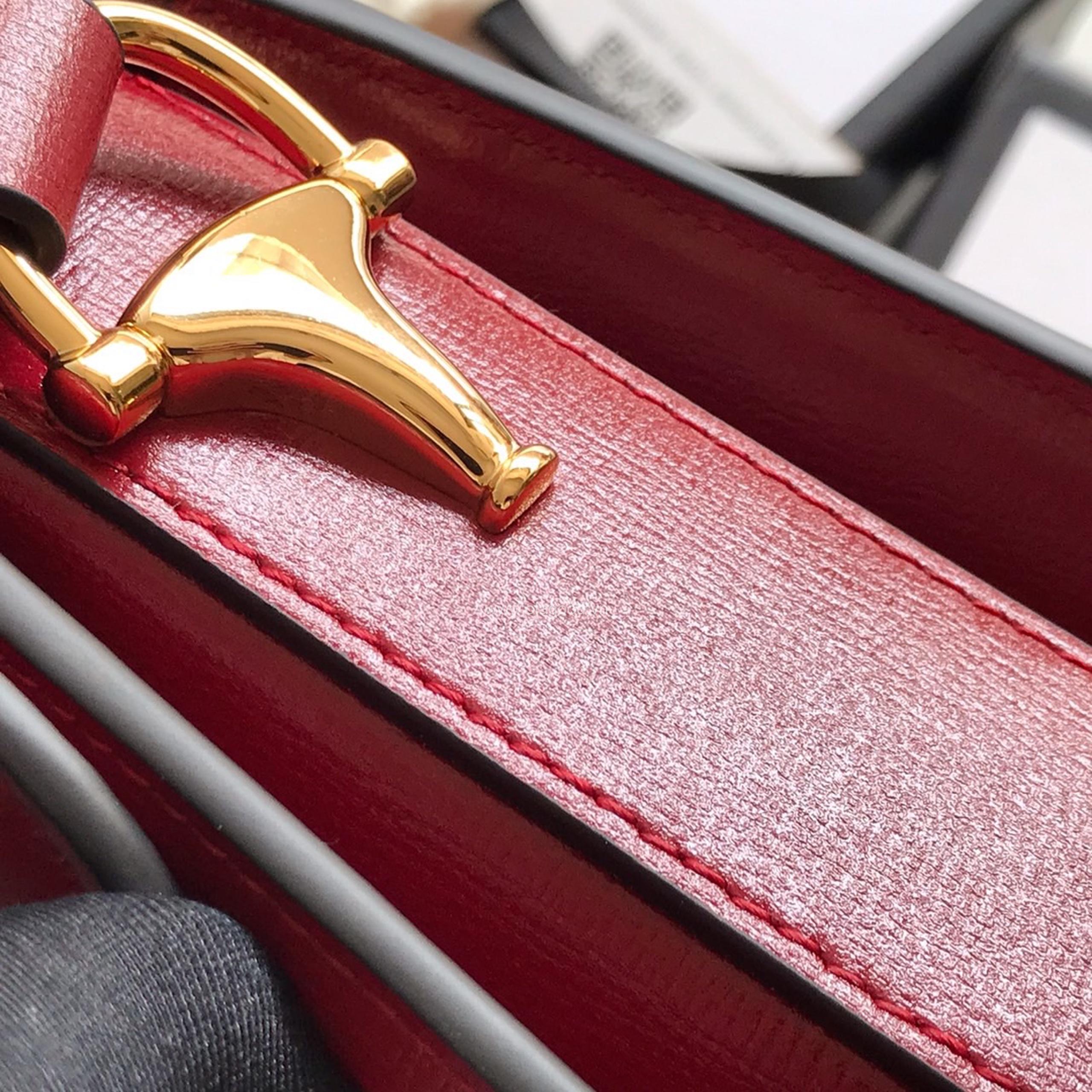 Túi xách khóa ngựa Gucci1995 màu đỏ - GC95024 - Hình ảnh 4