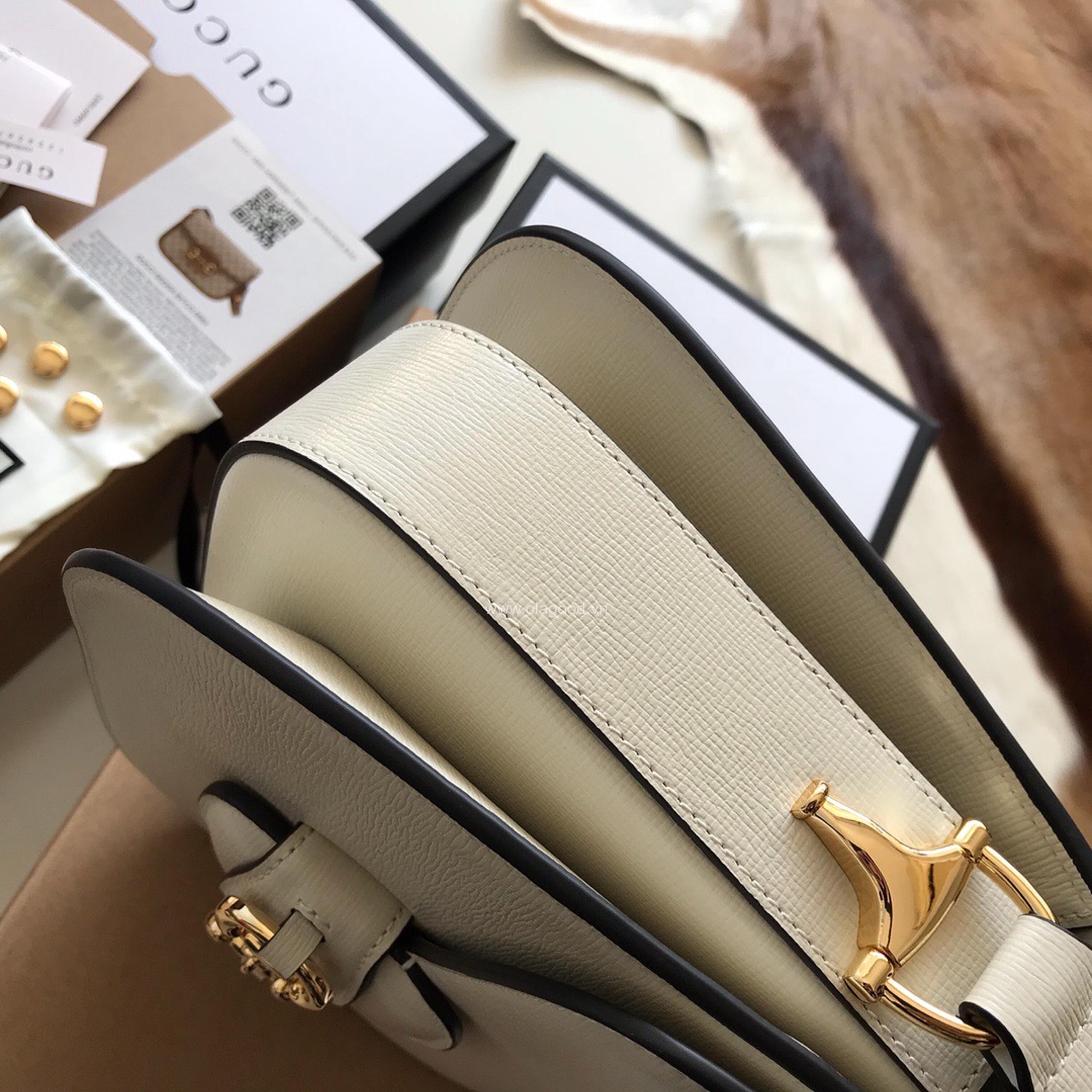 Túi xách khóa ngựa Gucci1995 màu trắng - GC95025 - Hình ảnh 3