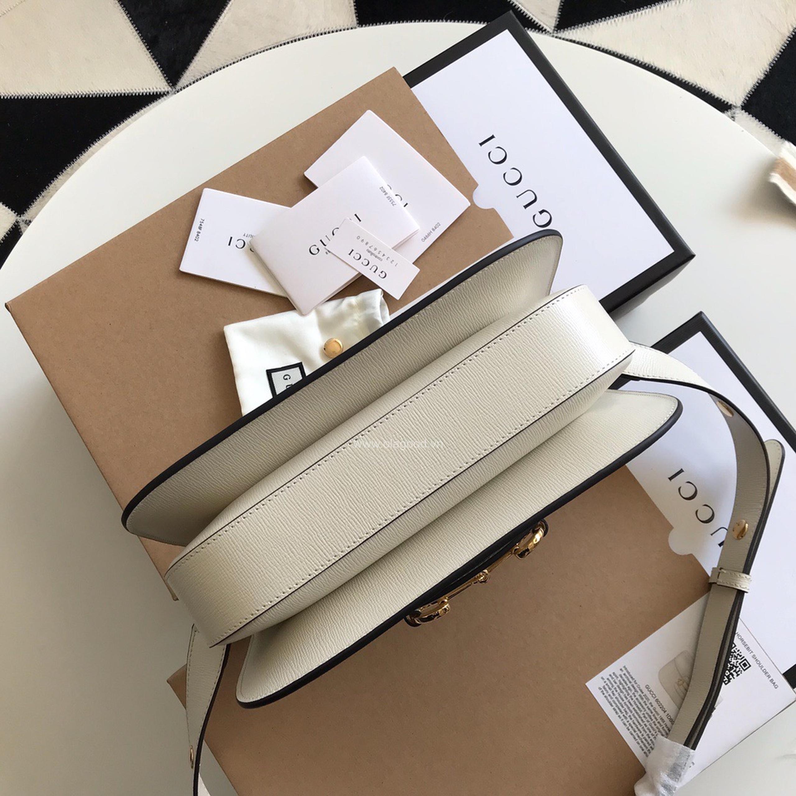 Túi xách khóa ngựa Gucci1995 màu trắng - GC95025 - Hình ảnh 4