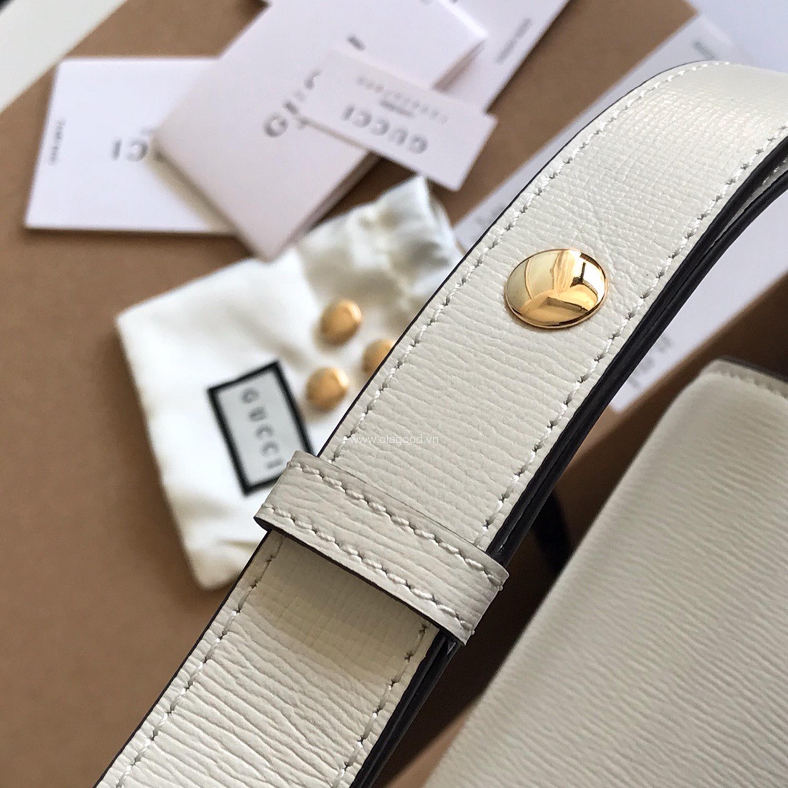 Túi xách khóa ngựa Gucci1995 màu trắng - GC95025 - Hình ảnh 5