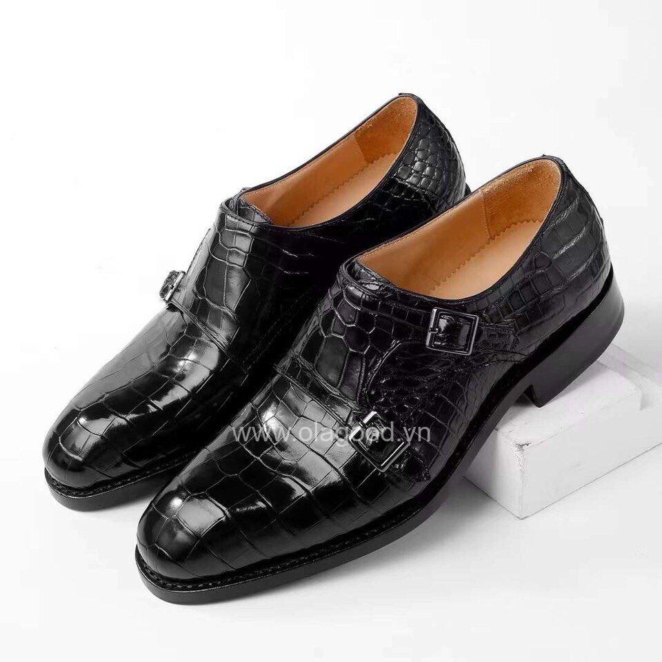 Giày nam cá sấu - Giày double monk strap da cá sấu - GGY018S