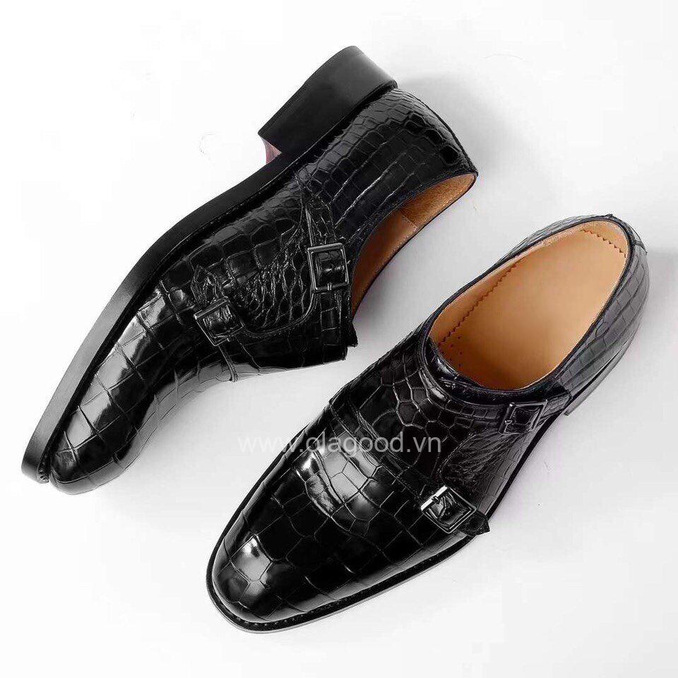 Giày nam cá sấu - Giày double monk strap da cá sấu - GGY018S - Hình ảnh 4