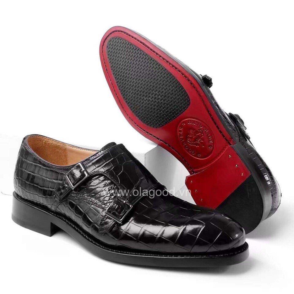 Giày nam cá sấu - Giày double monk strap da cá sấu - GGY018S - Hình ảnh 5