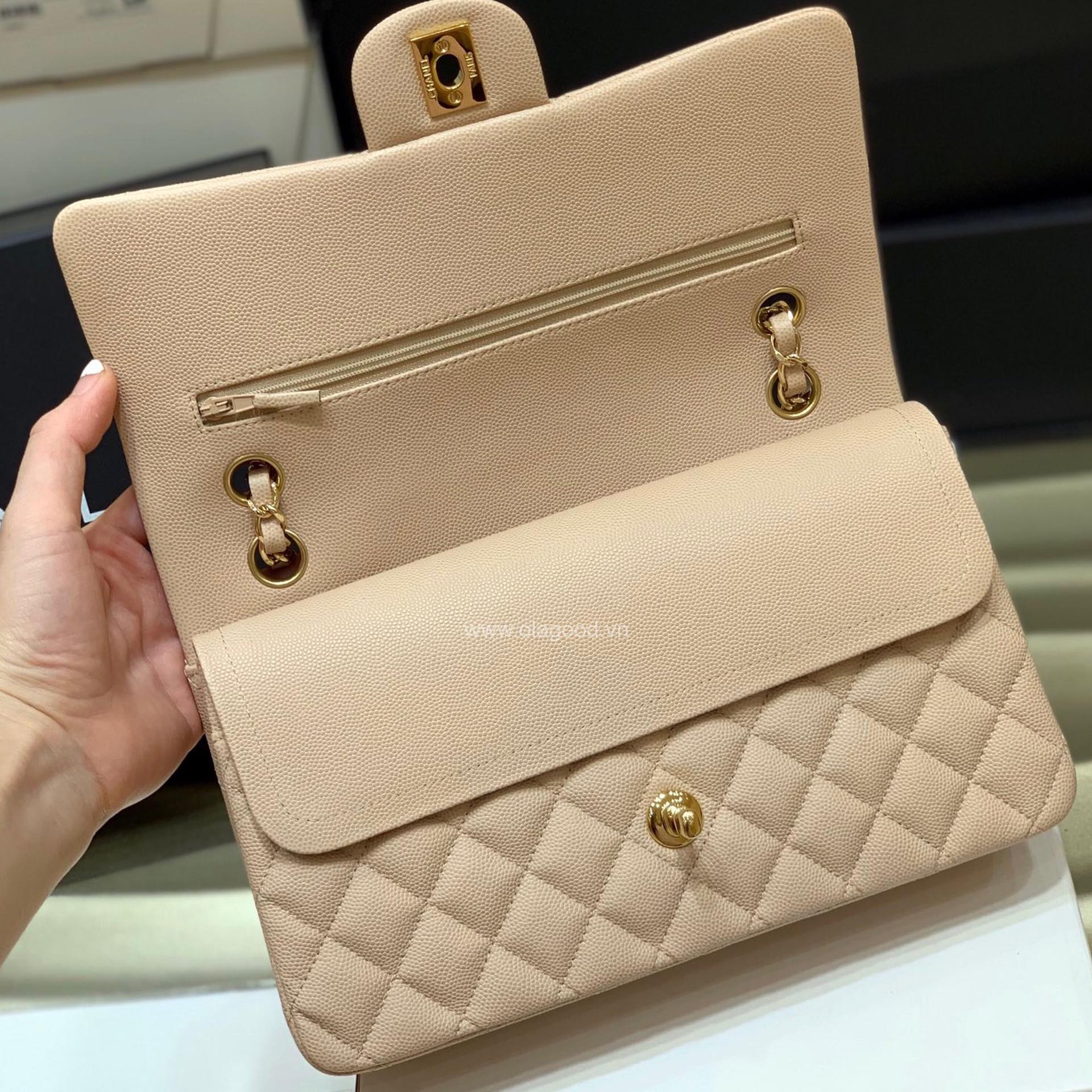 Túi Chanel classic 25 handbag da hạt màu kem - CCK022 - Hình ảnh 5