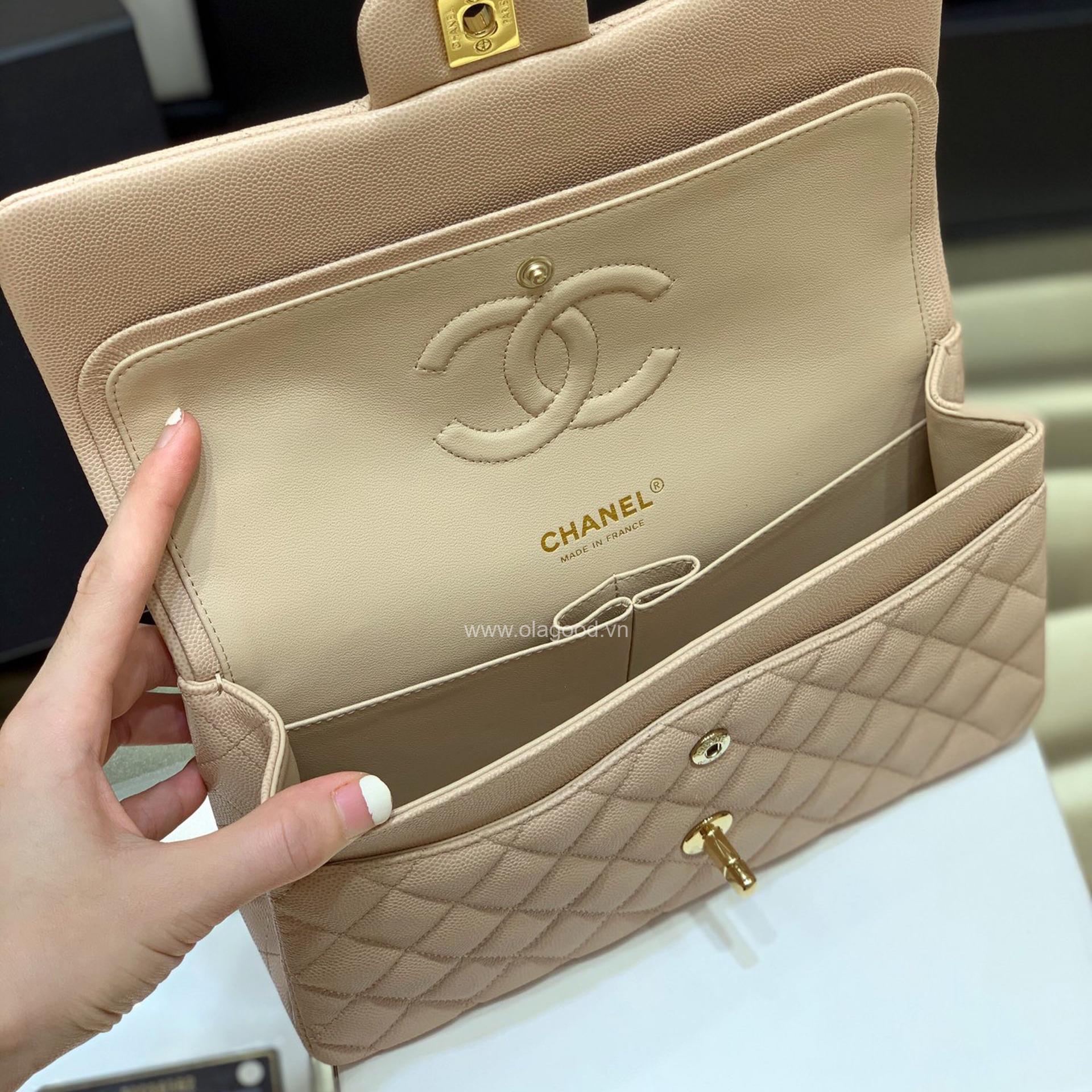 Túi Chanel classic 25 handbag da hạt màu kem - CCK022 - Hình ảnh 6