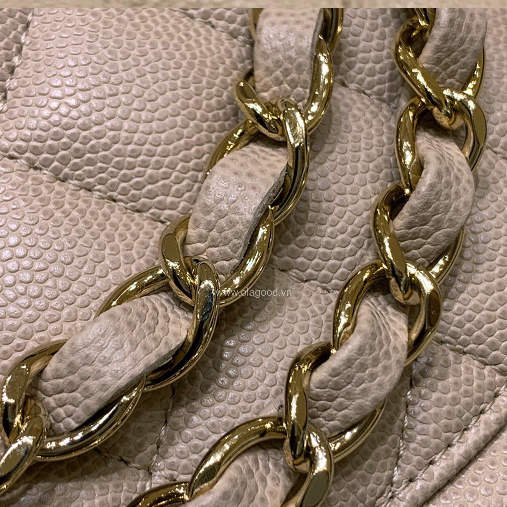 Túi Chanel classic 25 handbag da hạt màu kem - CCK022 - Hình ảnh 9