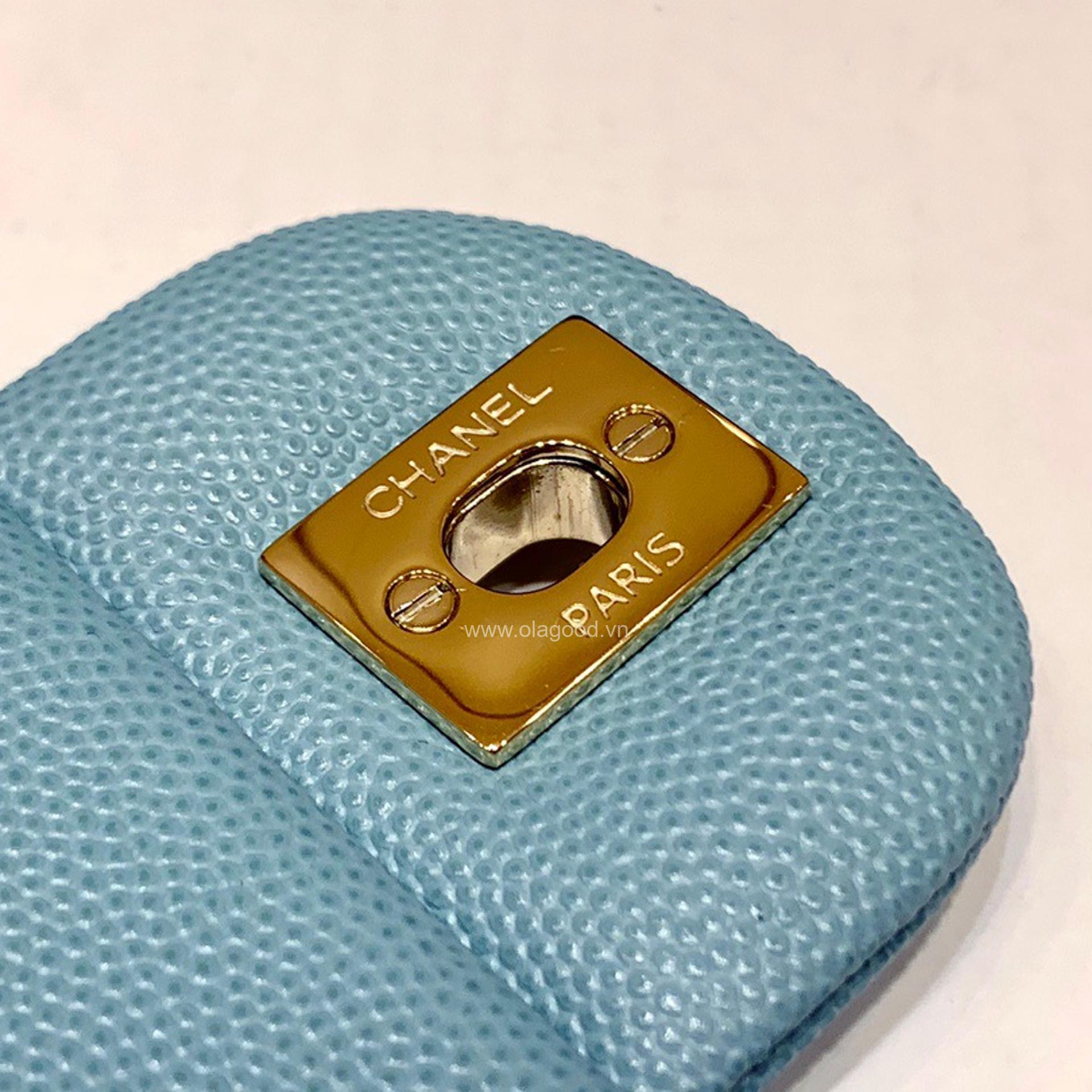 Túi Chanel classic 25 handbag da hạt màu xanh nhạt - CCX023 - Hình ảnh 8
