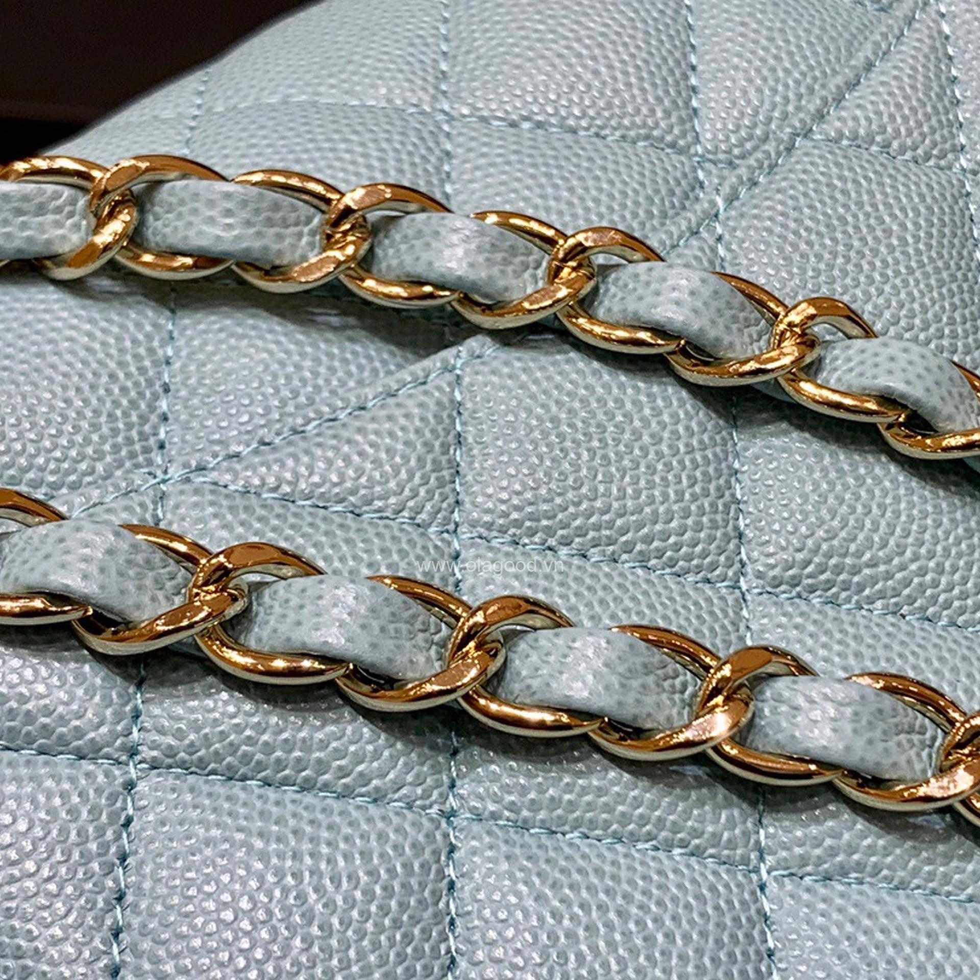 Túi Chanel classic 25 handbag da hạt màu xanh nhạt - CCX023 - Hình ảnh 11