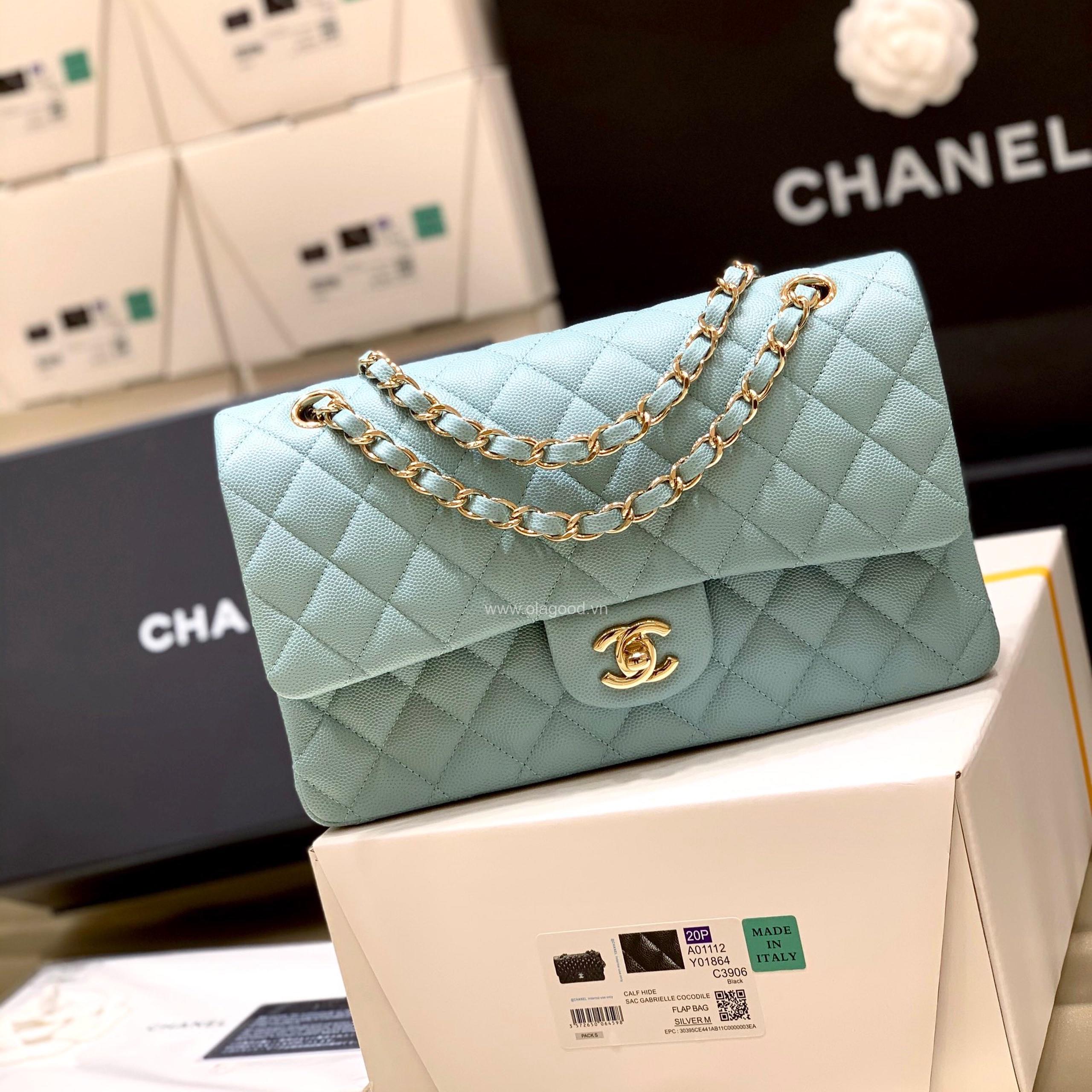 Túi Chanel classic 25 handbag da hạt màu xanh nhạt - CCX023 - Hình ảnh 3