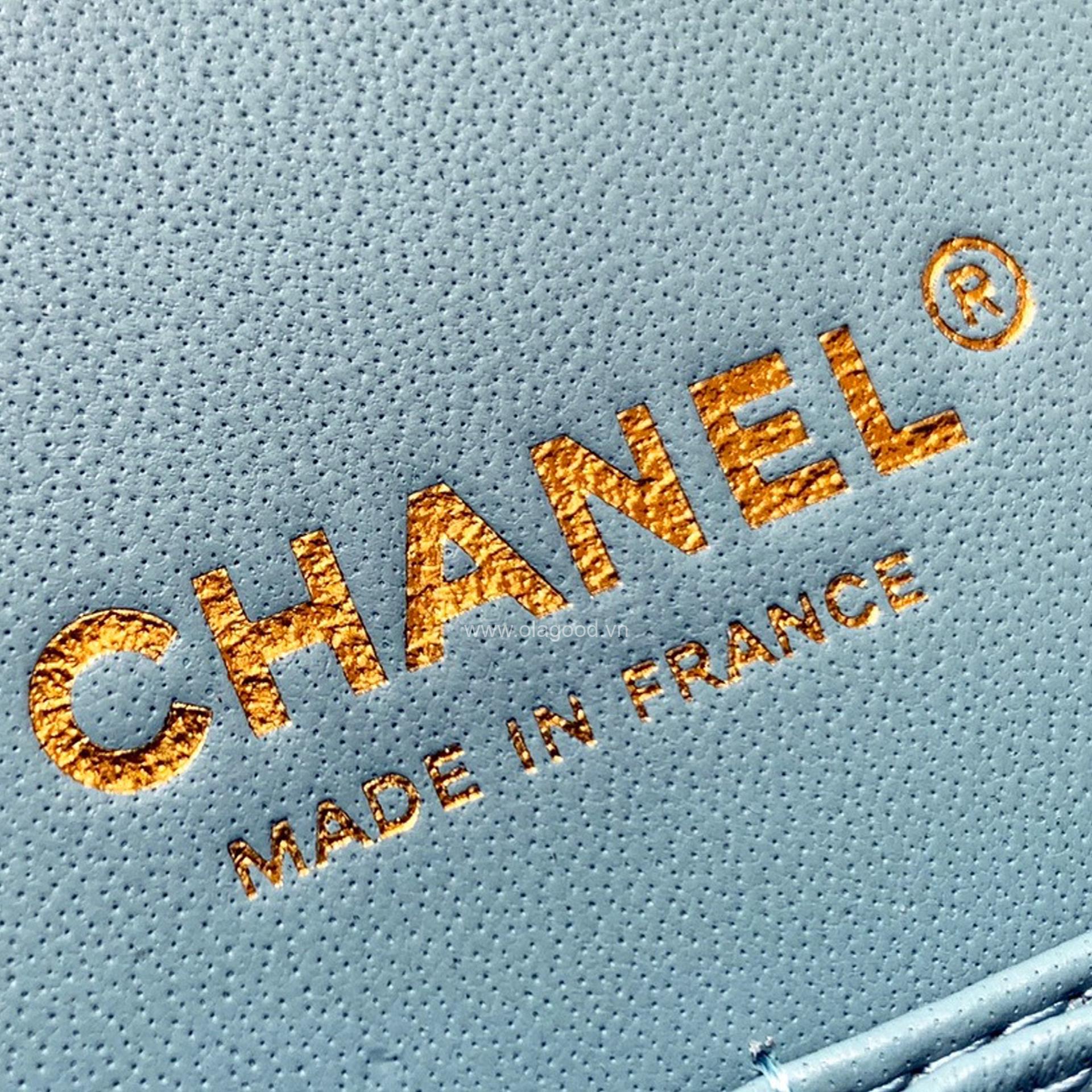 Túi Chanel classic 25 handbag da hạt màu xanh nhạt - CCX023 - Hình ảnh 12